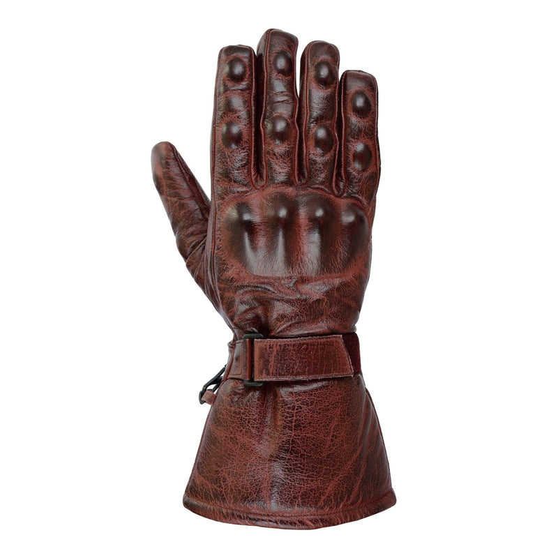 Brown Motorcycle Armored Thinsulate Leather Gloves -