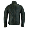 Brushed Antique Brown Vintage Cafe Retro Biker Leather Jacket Motorcycle Wax -