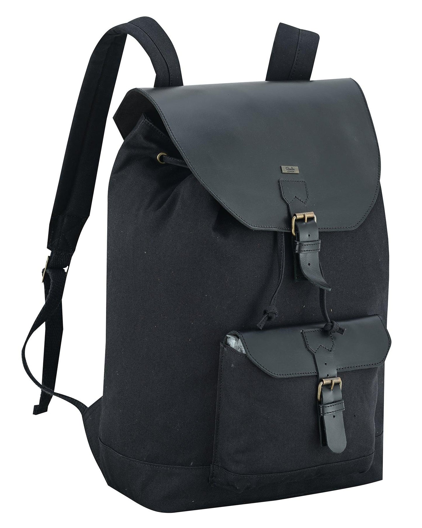 charlie london heritage canvas casual daypack, laptop backpack -