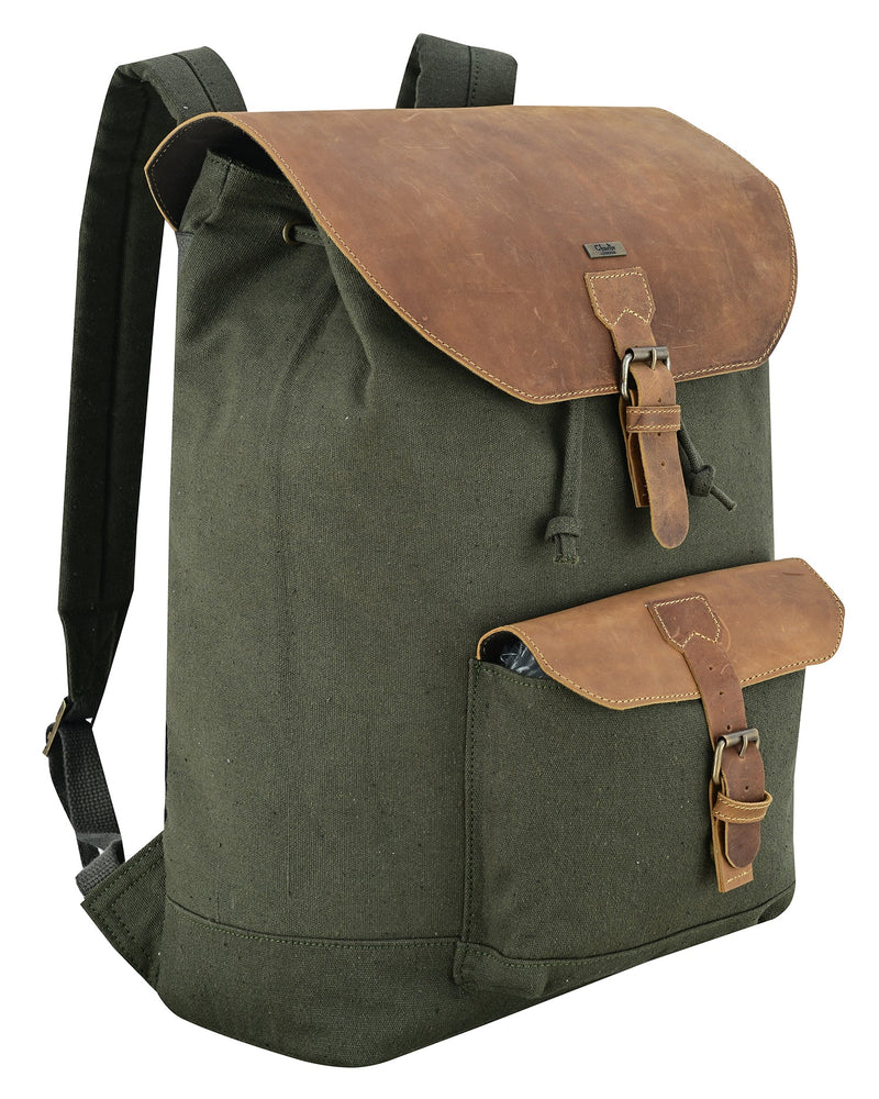 Charlie London Heritage Canvas Casual DayPack, Laptop Backpack -