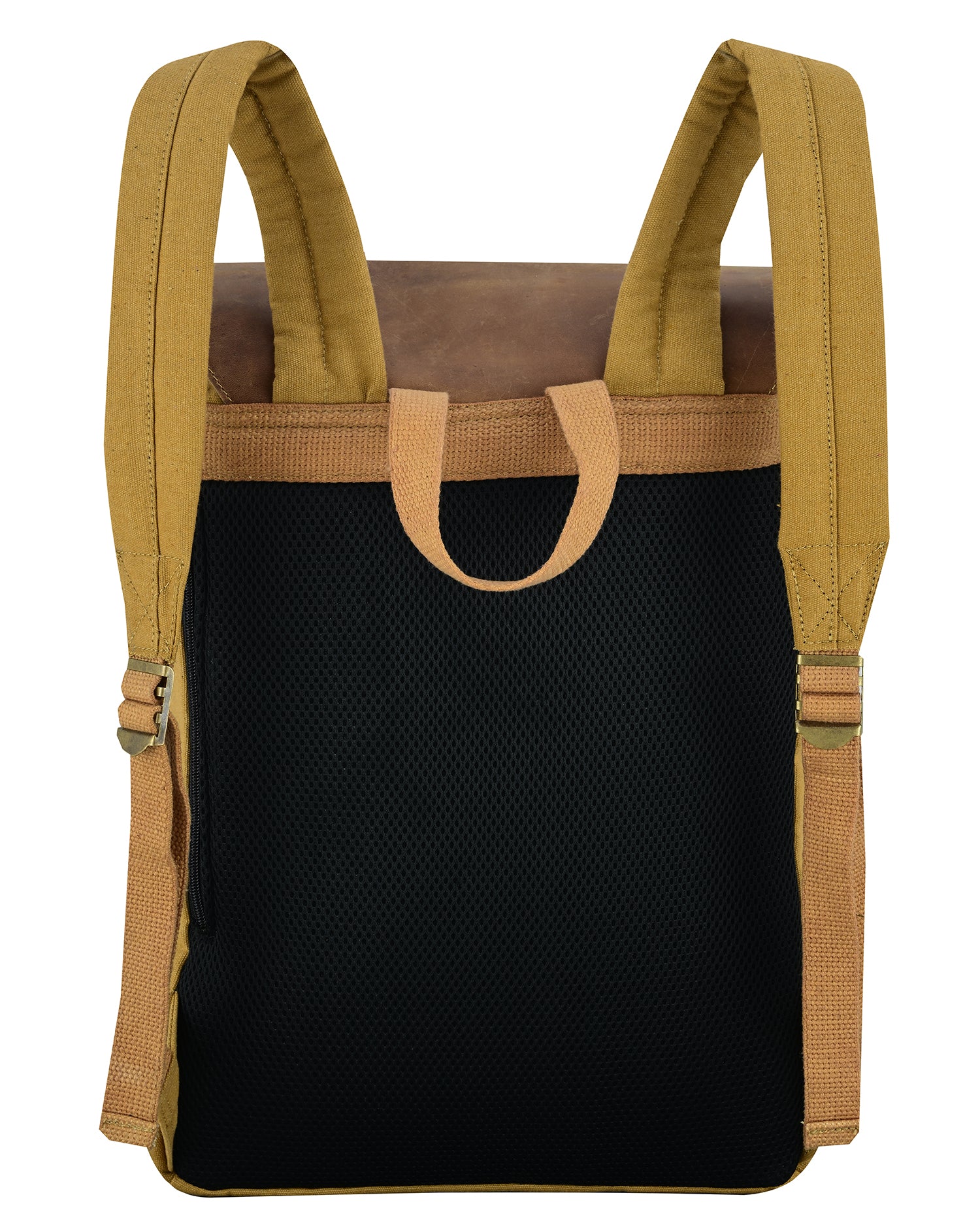 Charlie London Heritage Canvas Casual DayPack Laptop Backpack Vintage Leather