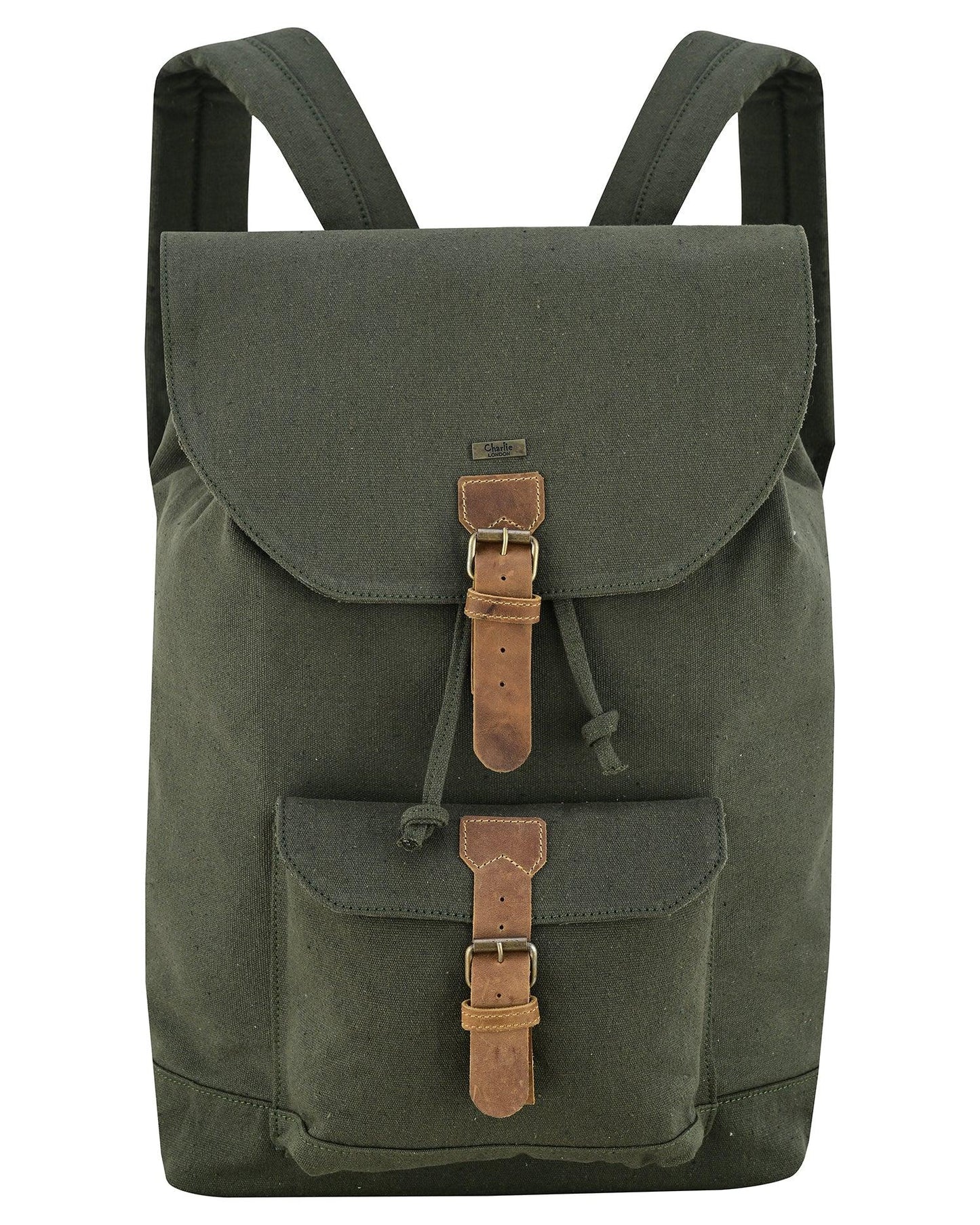 charlie london heritage canvas casual daypack, laptop backpack -