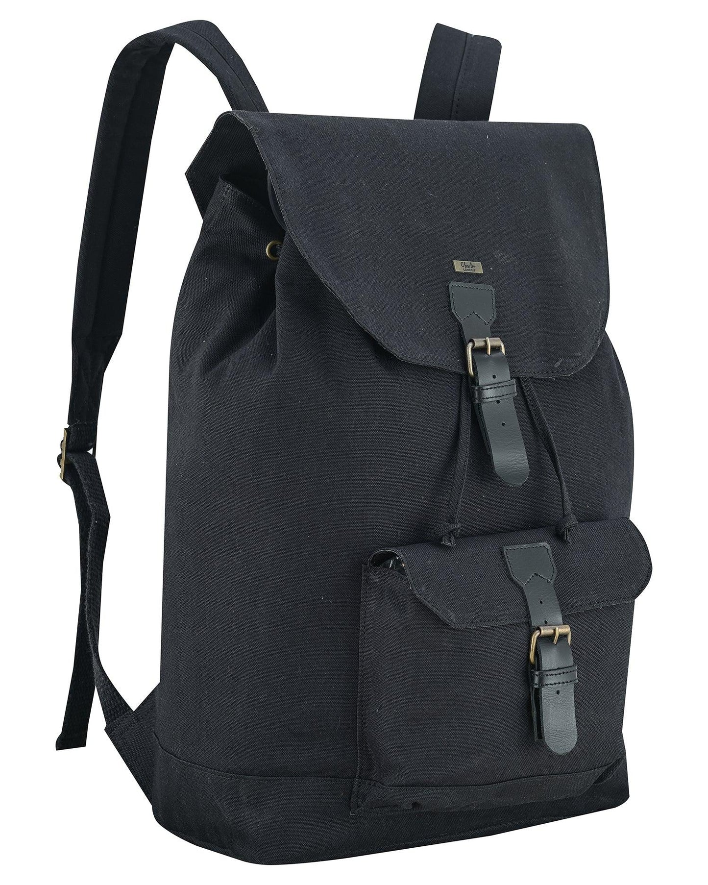 charlie london heritage canvas casual daypack, laptop backpack -