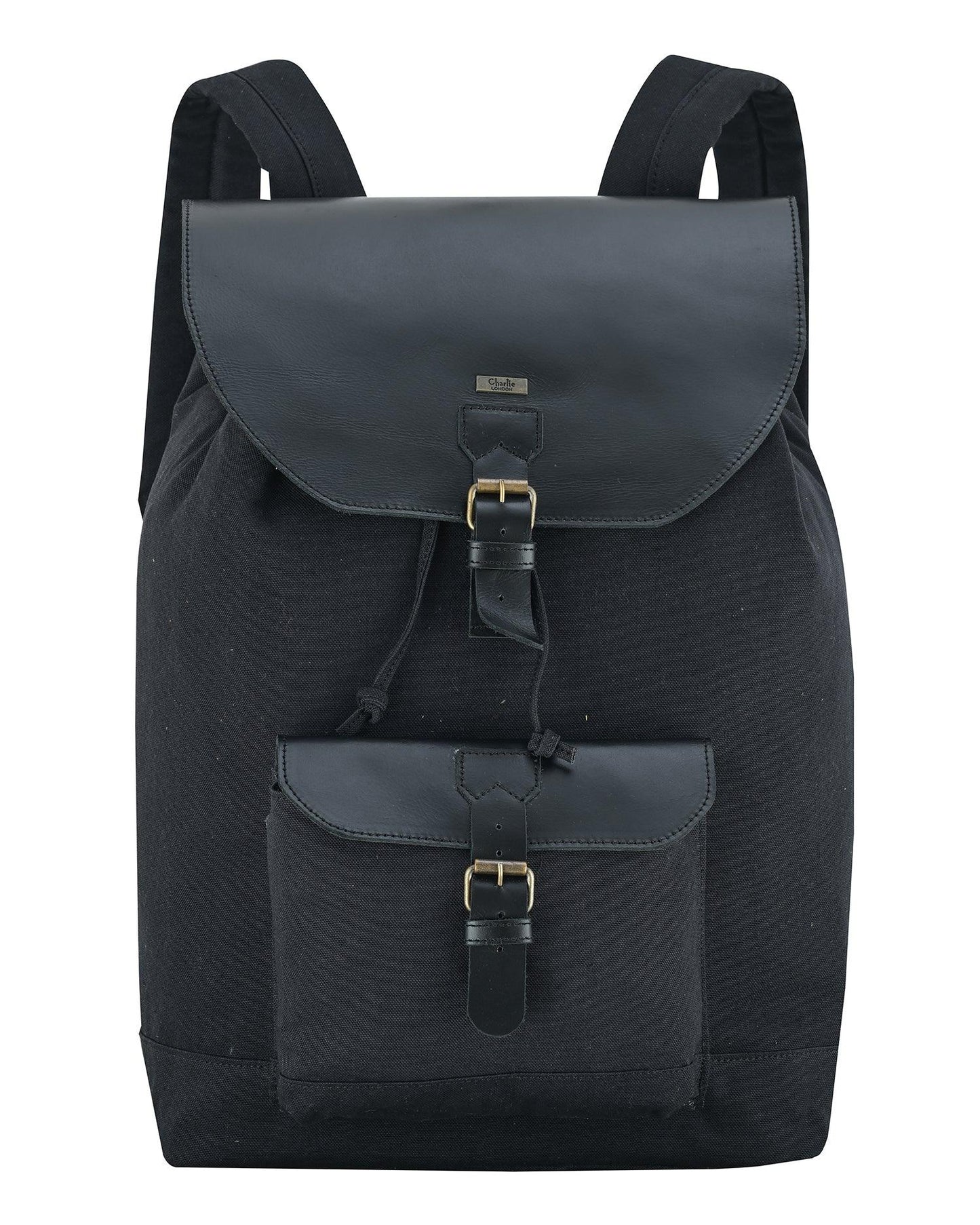 charlie london heritage canvas casual daypack, laptop backpack -