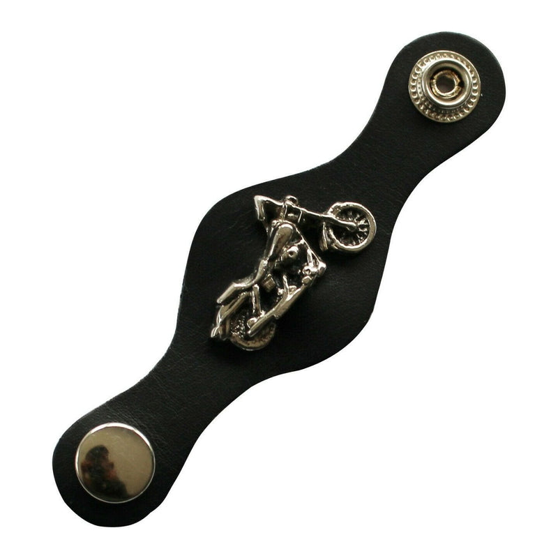 Chopper Badge Black Leather Vest Waistcoat Extender -