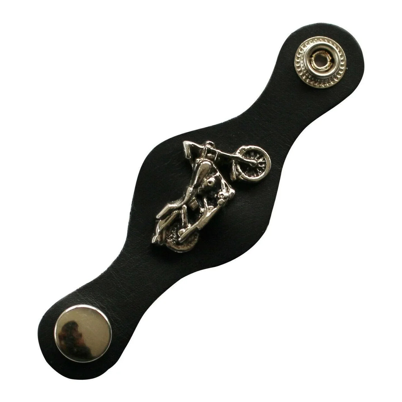 Chopper Badge Black Leather Vest Waistcoat Extender -