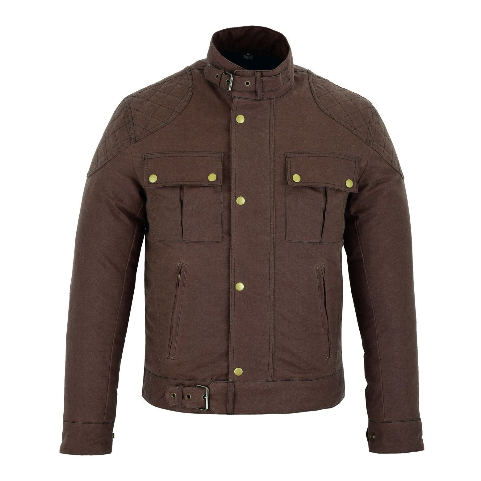 Classic Brown Waxed Cotton Motorcycle Jacket Textile for Biker ...