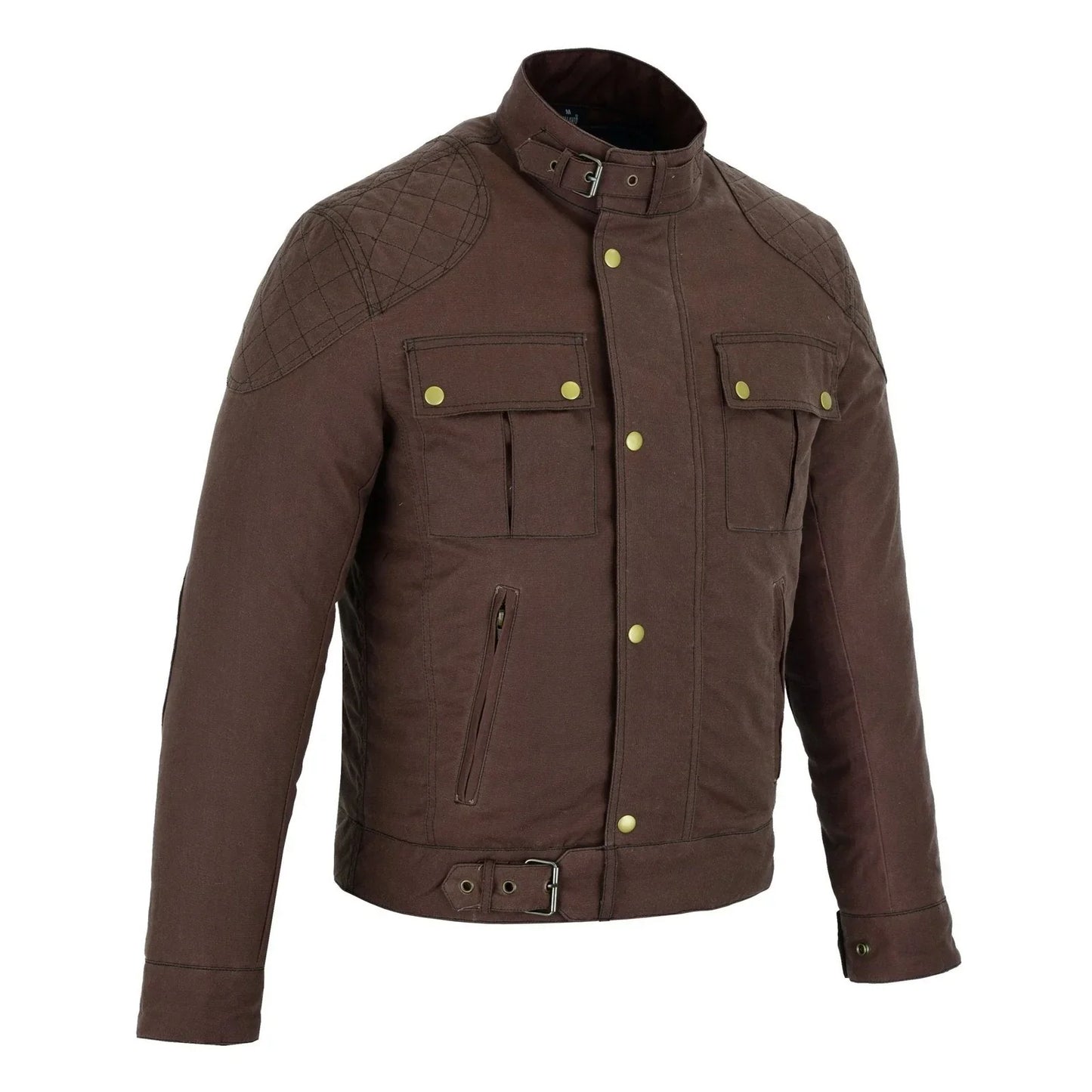 classic brown waxed cotton motorcycle jacket textile biker -