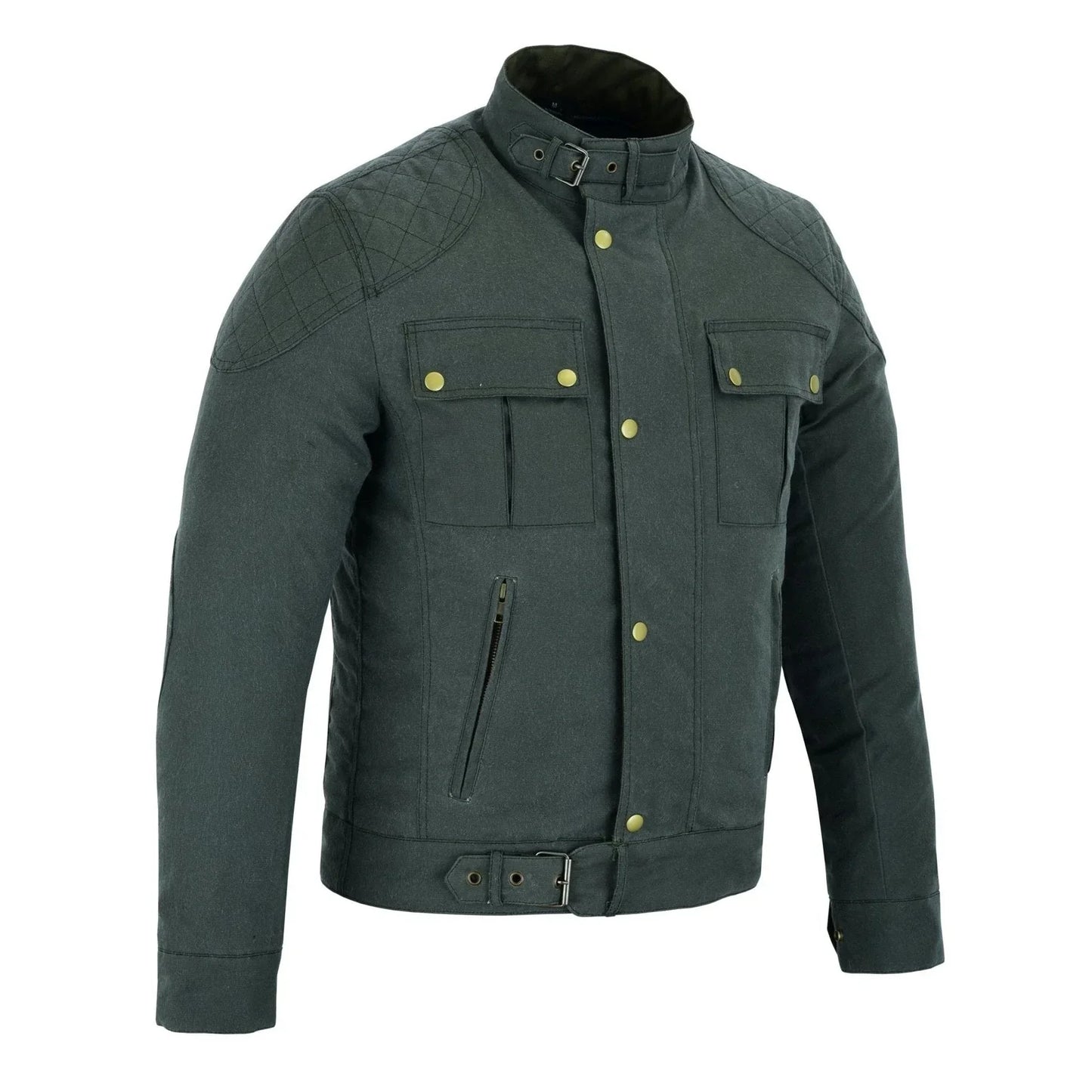classic brown waxed cotton motorcycle jacket textile biker -
