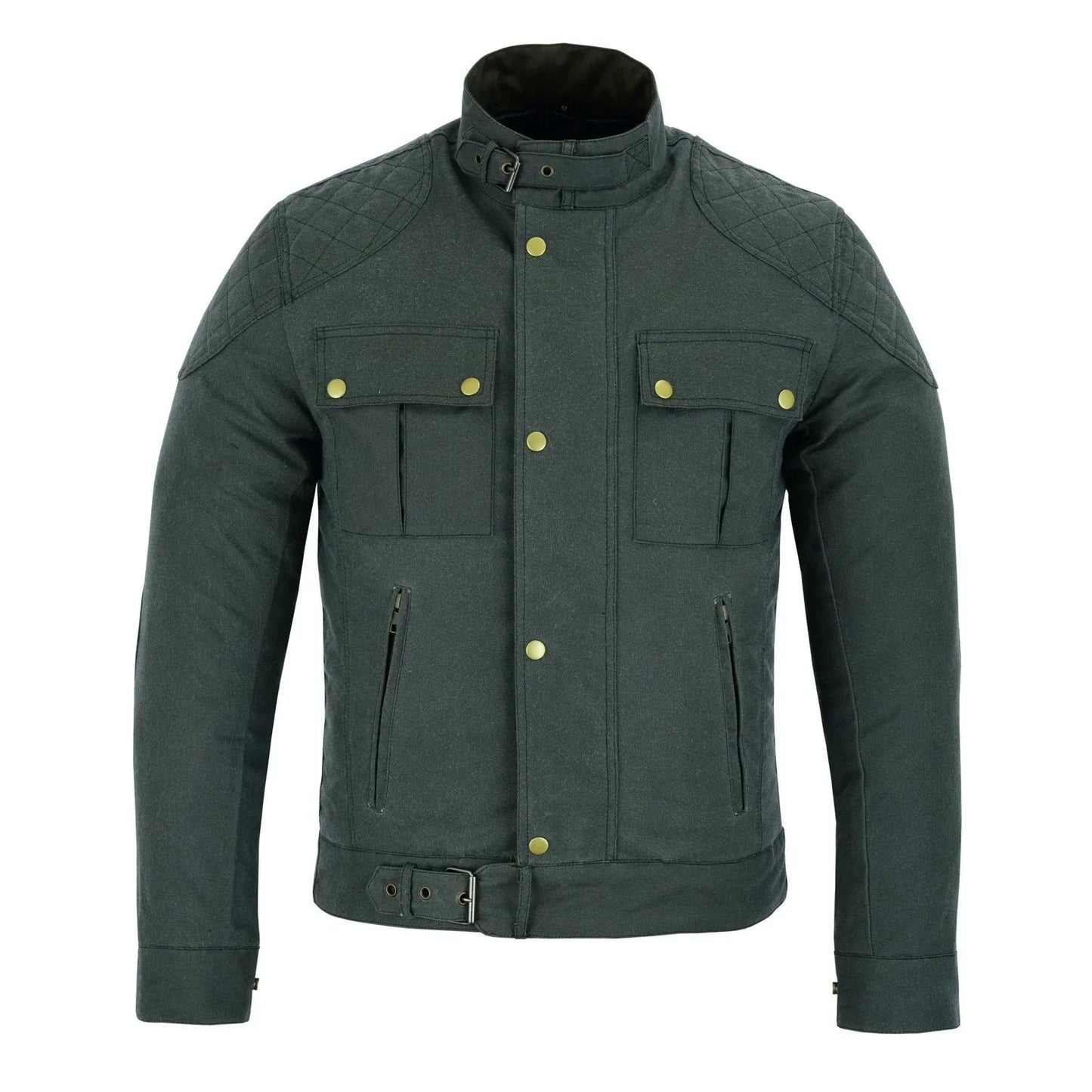 classic brown waxed cotton motorcycle jacket textile biker -