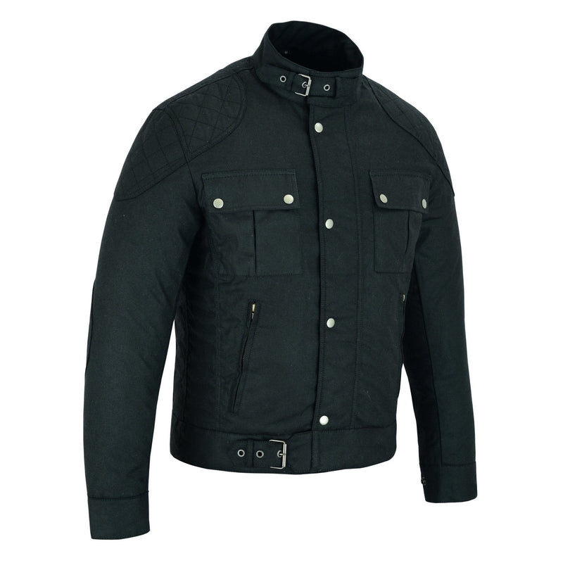 Classic Brown Waxed Cotton Motorcycle Jacket Textile Biker