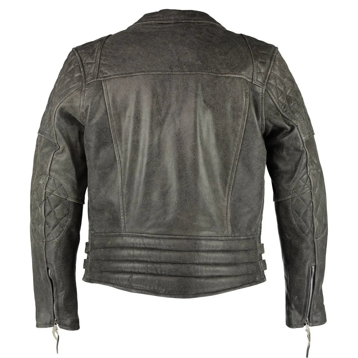 classic diamond vintage grey biker leather jacket -