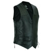 Classic Mens Real Leather Biker Motorcycle Zip Vest Waistcoat Black or Brown -