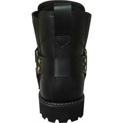 Classic Motorcycle Biker Leather Harness Short Boots Antislip Sole -