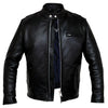 Classic Racer Black Biker Cowhide Leather Jacket Motorcycle -
