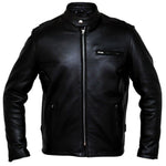 Classic Racer Black Biker Cowhide Leather Jacket Motorcycle -