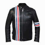Classic Stripes Leather Jacket -