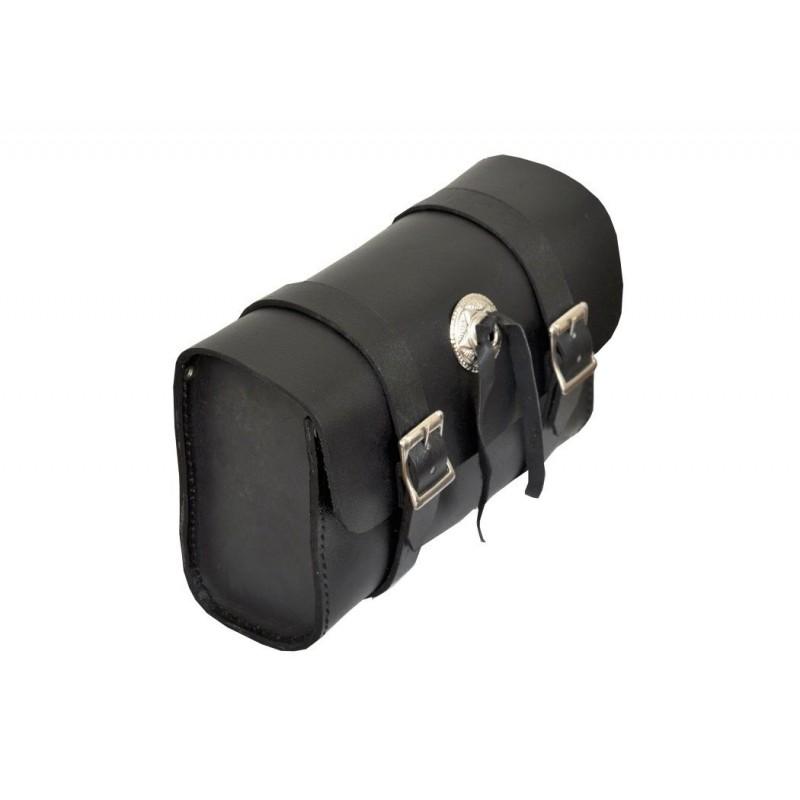 Concho Large Biker Leather Black Tool Bag -