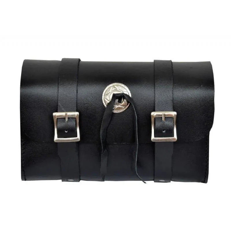 concho medium motorcycle leather black classic tool bag -
