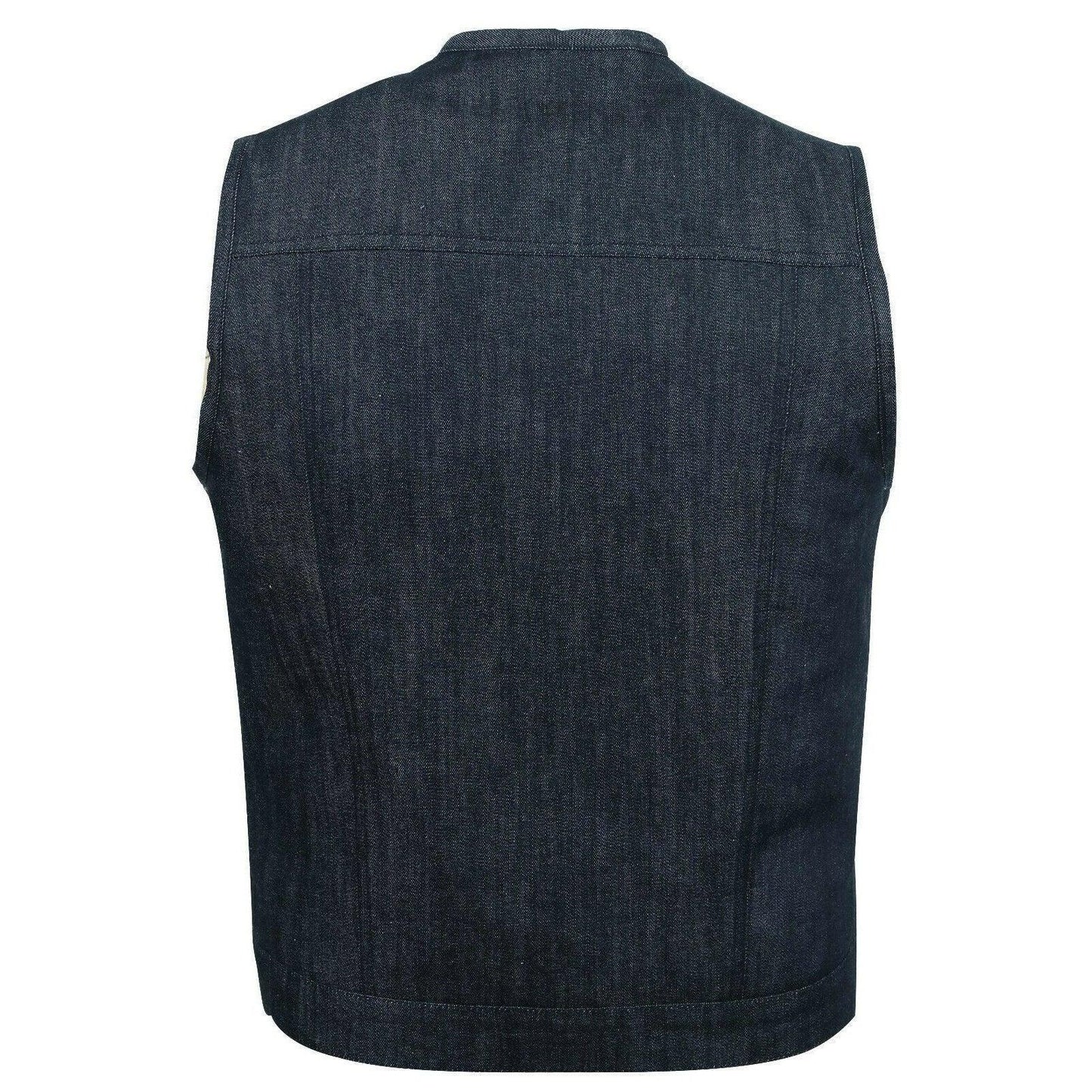 cut off black denim mens womens biker vest -