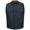 Cut off Black Denim Mens Womens Biker Vest -