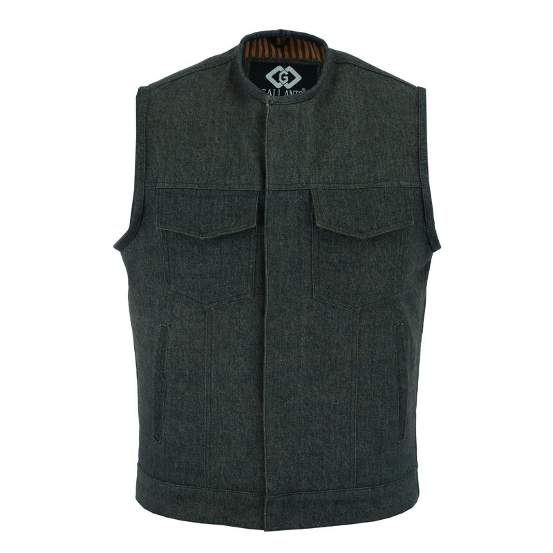 Cut off Brown Denim Mens Biker Vest-Gilet Jeans -