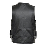 Fisherman Multi-Pocket Leather Motorcycle Vest -