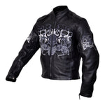 Flaming Skulls Cruiser Motorcycle Leather Jacket -