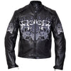 Flaming Skulls Cruiser Motorcycle Leather Jacket -