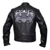 Flaming Skulls Cruiser Motorcycle Leather Jacket -
