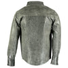 Full Sleeve Distressed Mens Vintage Leather Shirt -