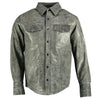 Full Sleeve Distressed Mens Vintage Leather Shirt -