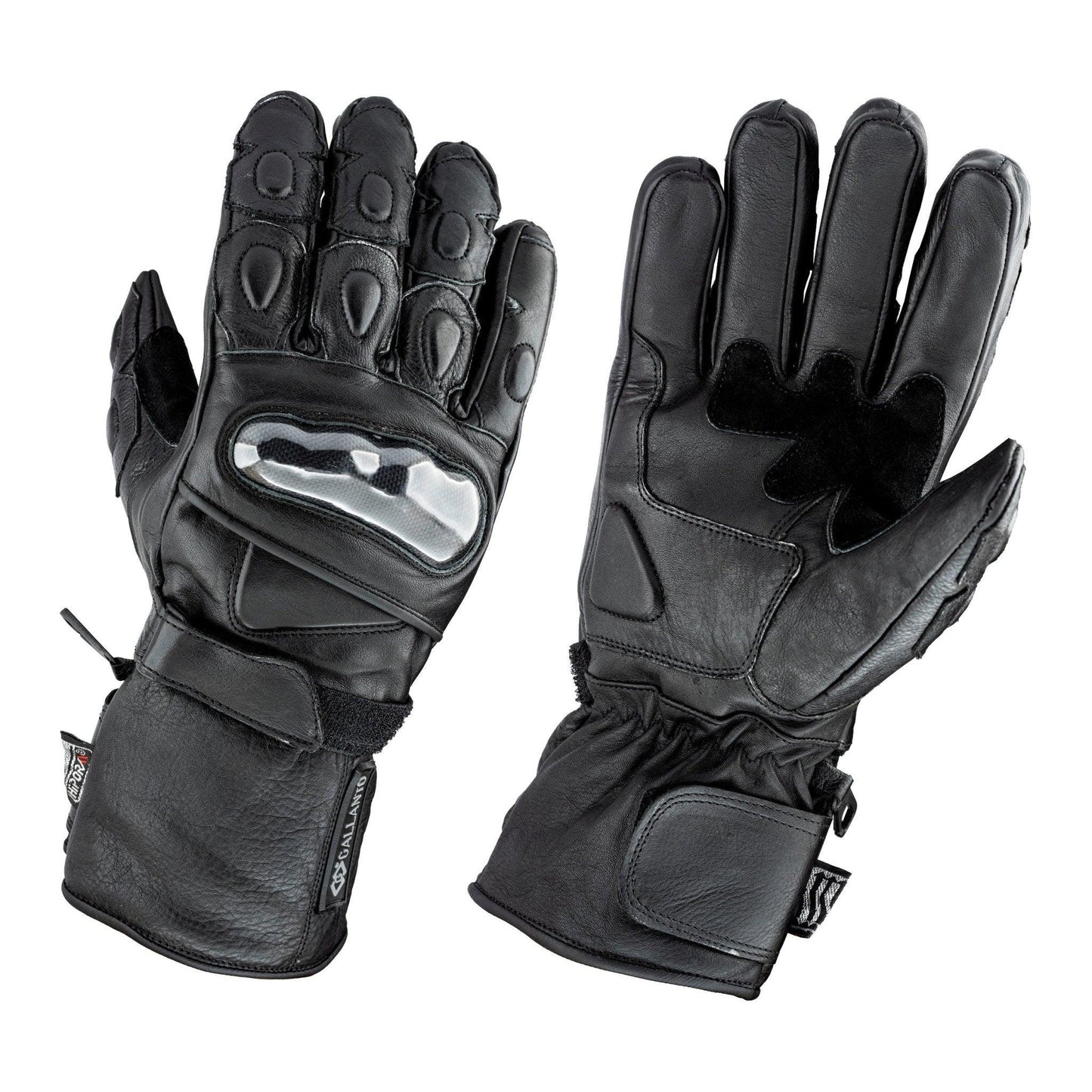 gallanto black motorcycle armoured thinsulate leather gloves -