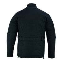 Gallanto Black Wax Cotton Armoured Motorcycle Biker Long Waterproof Jacket -