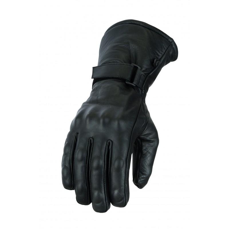 Gallanto BlackMotorcycle Armoured Thinsulate Leather Winter Long Gloves Biker -