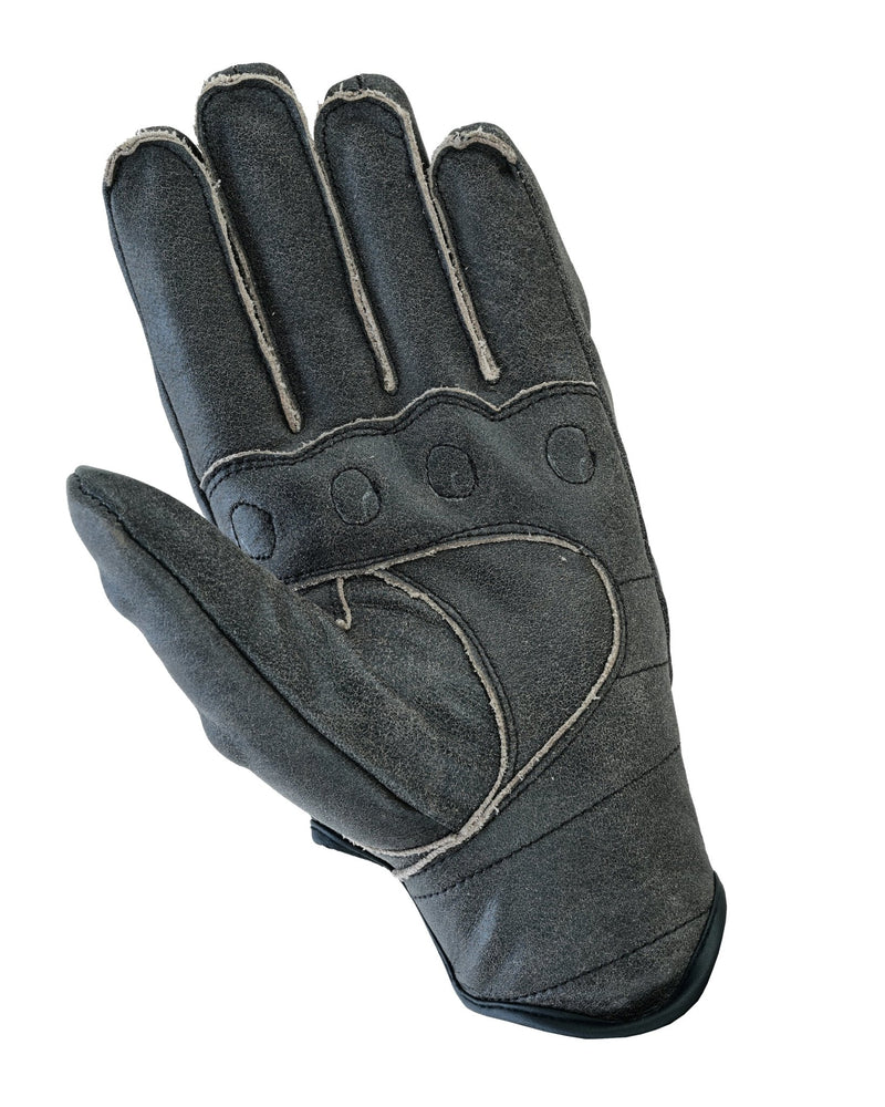 Gallanto Brown Motorcycle Armored Thinsulate Leather Winter Short Gloves Motorbike