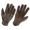 Gallanto Brown Motorcycle Armored Thinsulate Leather Winter Short Gloves Motorbike -