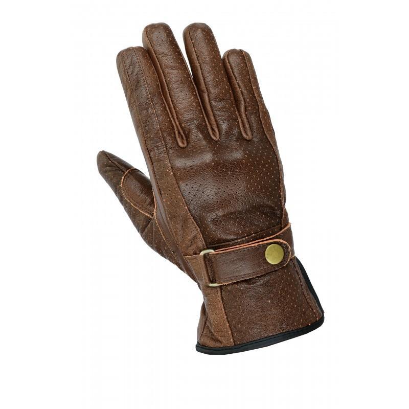 gallanto brown motorcycle armoured leather summer vented gloves -