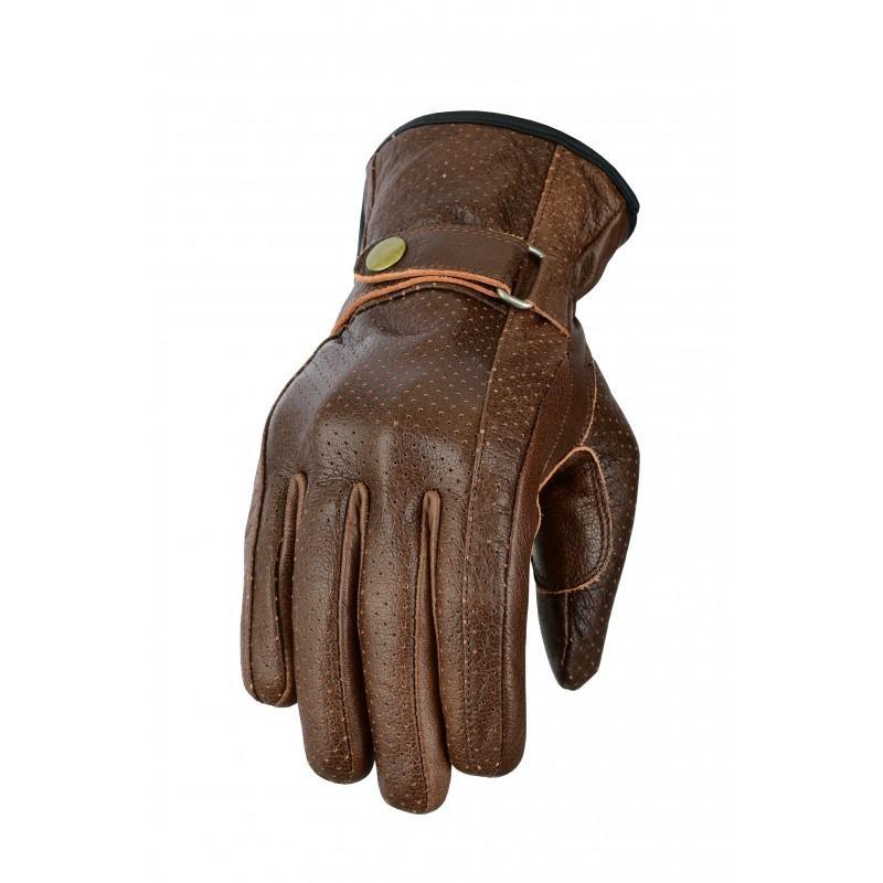 gallanto brown motorcycle armoured leather summer vented gloves -