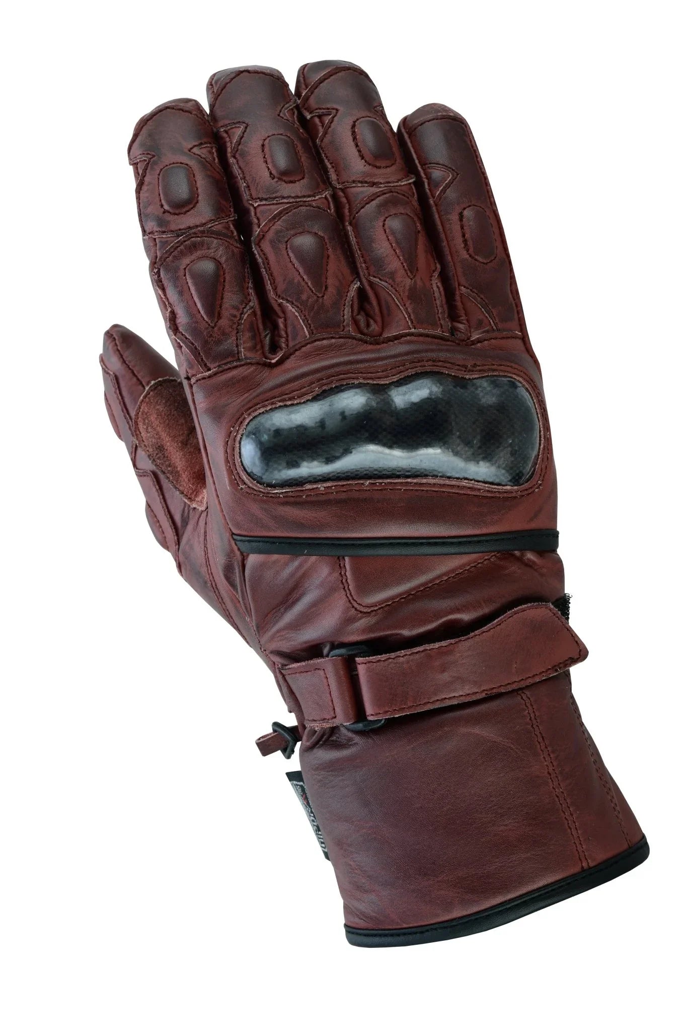 gallanto brown motorcycle armoured thinsulate leather gloves -