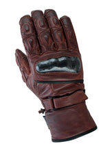 Gallanto Brown Motorcycle Armoured Thinsulate Leather Gloves -