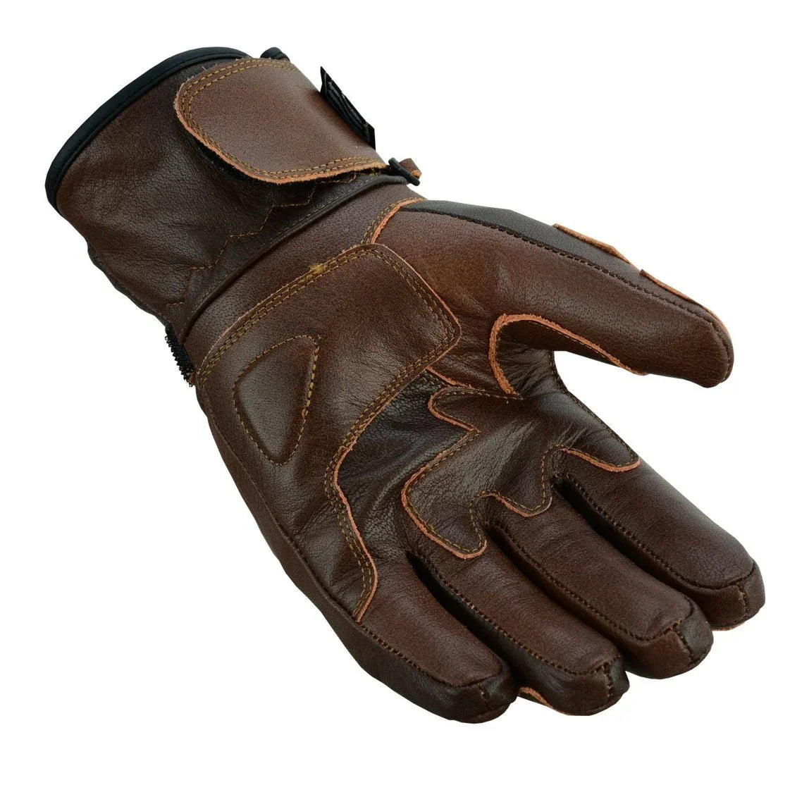 gallanto brown motorcycle armoured thinsulate leather gloves -