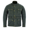 Gallanto Brown Wax Cotton Armoured Motorcycle Biker Long Waterproof Jacket -