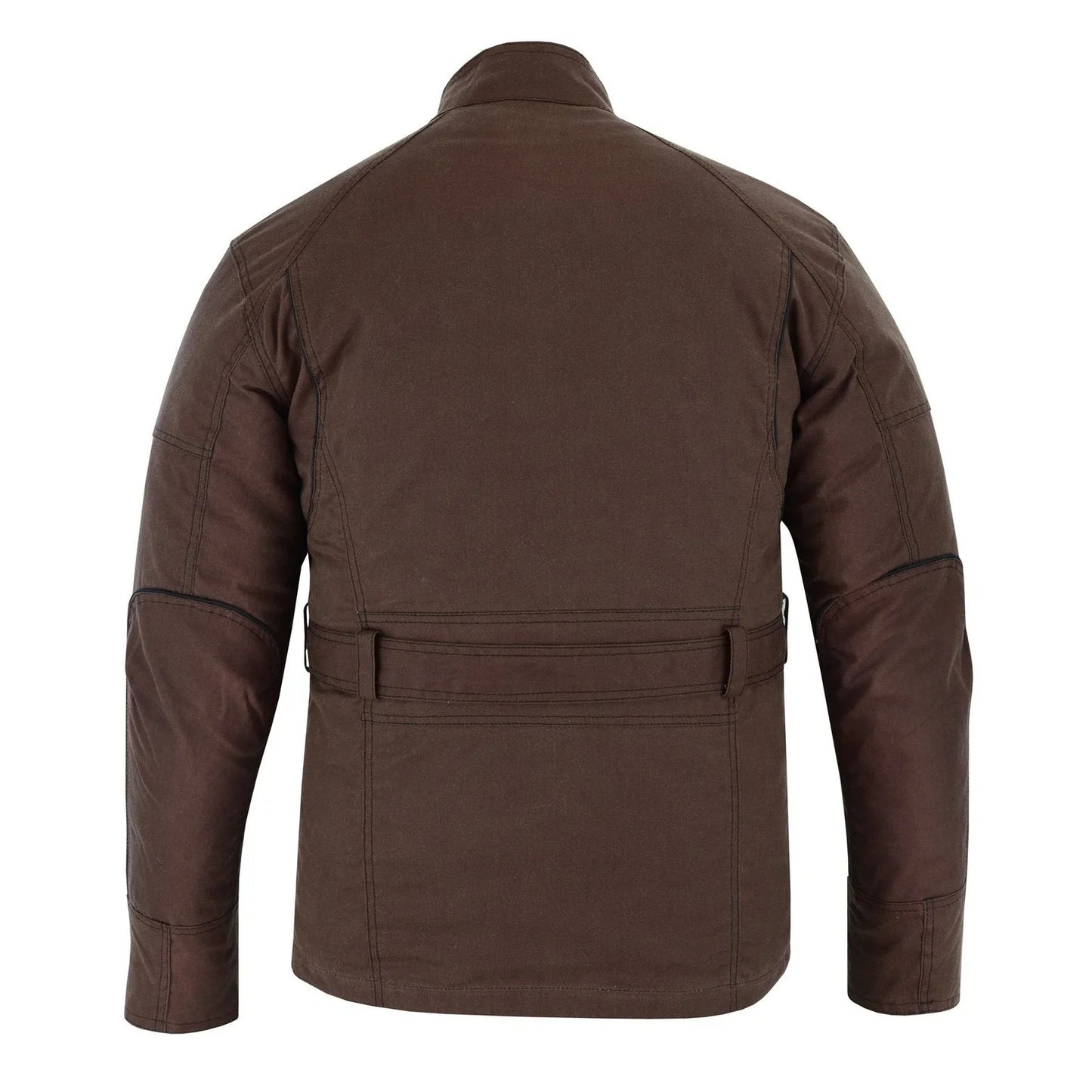 gallanto brown wax cotton armoured motorcycle biker long waterproof jacket -