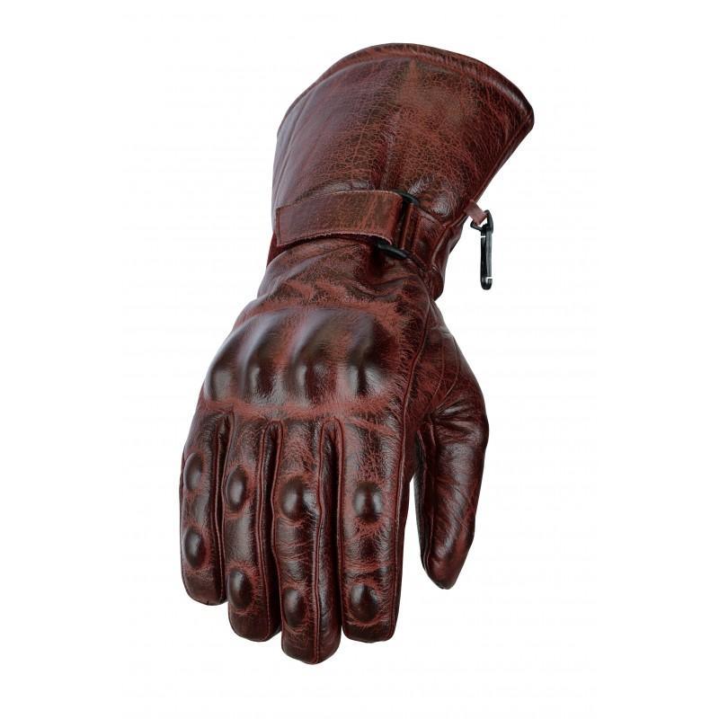 gallanto red motorcycle armoured thinsulate leather winter long gloves biker -