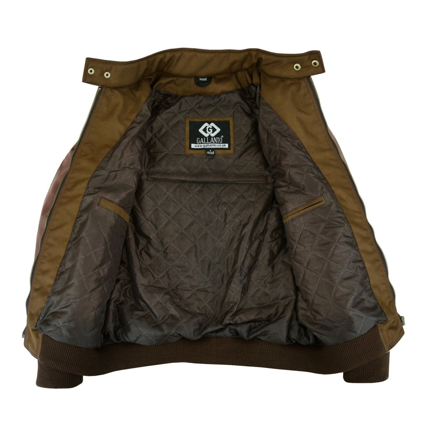 Gallanto Wax Cotton Armoured Bomber Jacket Waterproof Biker Motorcycle Vintage Leather