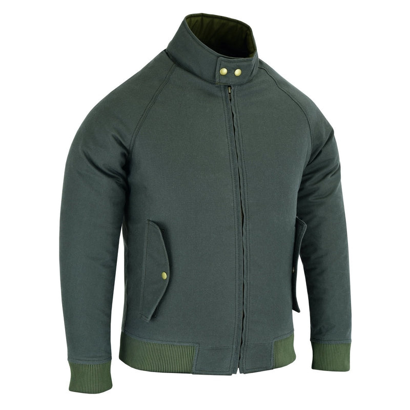 Gallanto Wax Cotton Armoured Bomber Jacket Waterproof Biker Motorcycle -