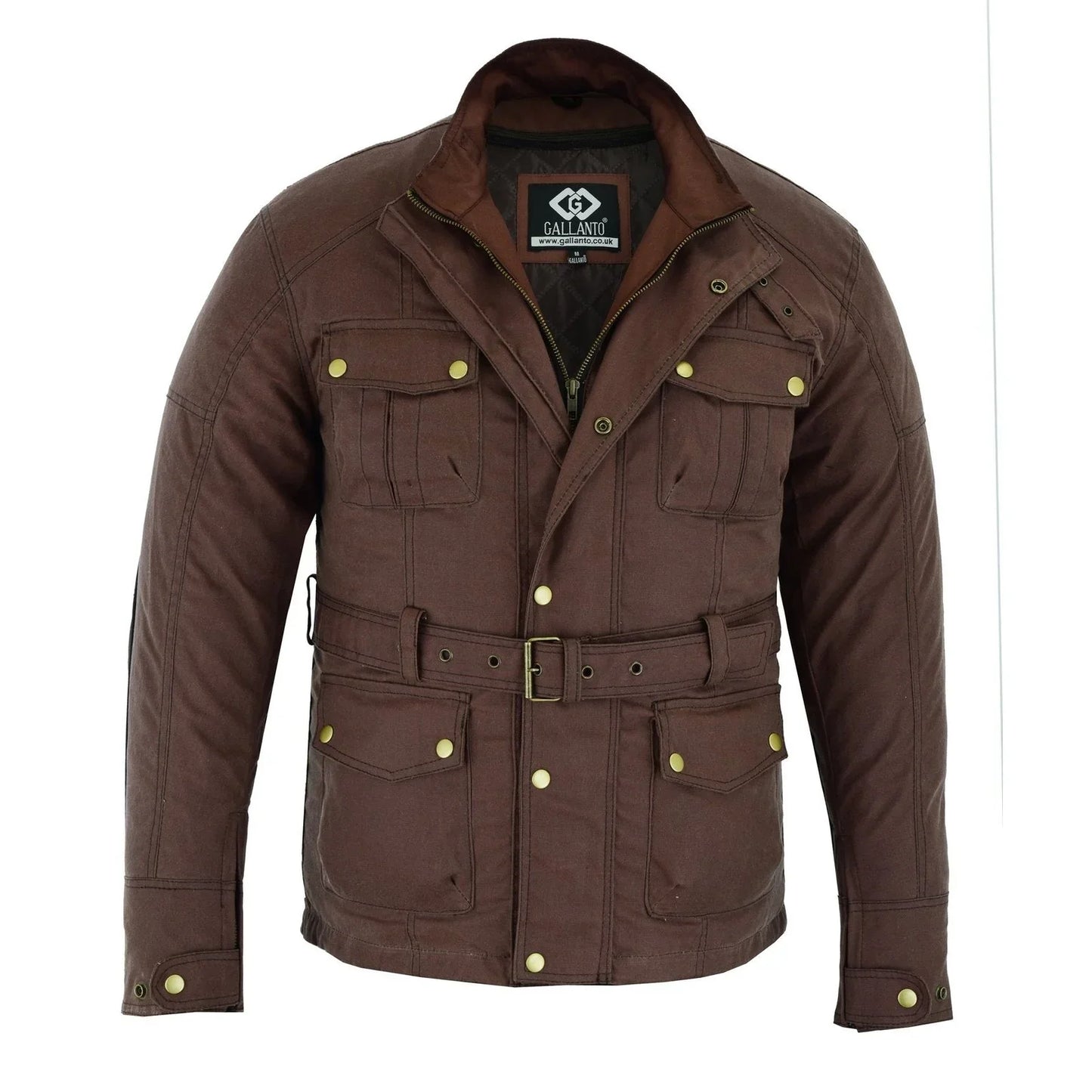 gallanto wax cotton armoured motorcycle motorbike jacket waterproof -