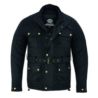 Gallanto Wax Cotton Armoured Motorcycle Motorbike Jacket Waterproof -
