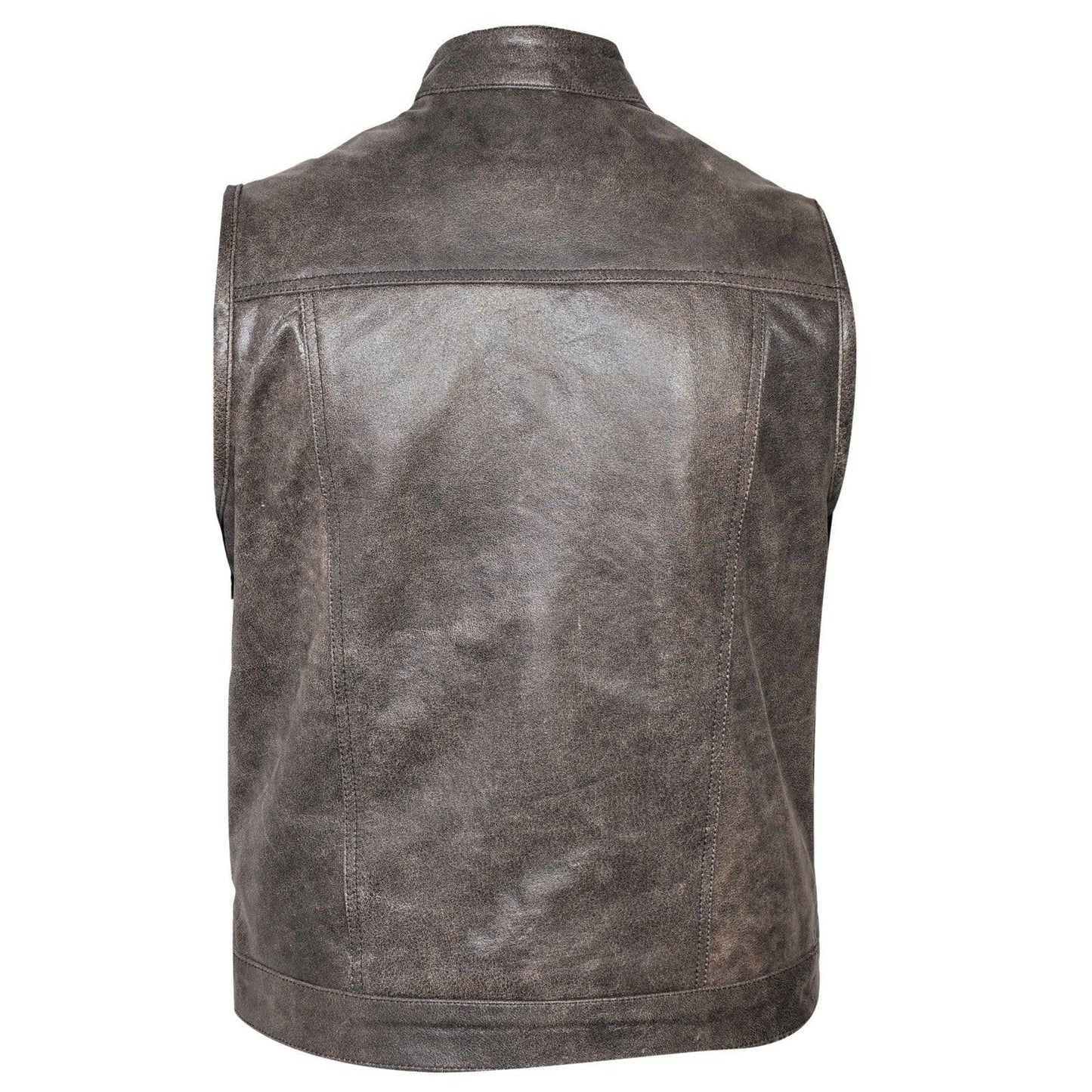 gilet sons of anarchy cowhide leather vest biker motorcycle -